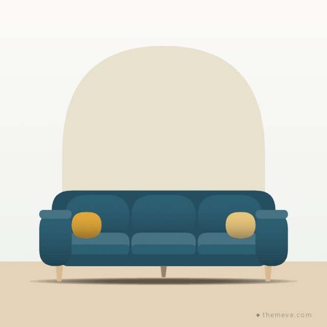 Three-Seater Sofa — Teal