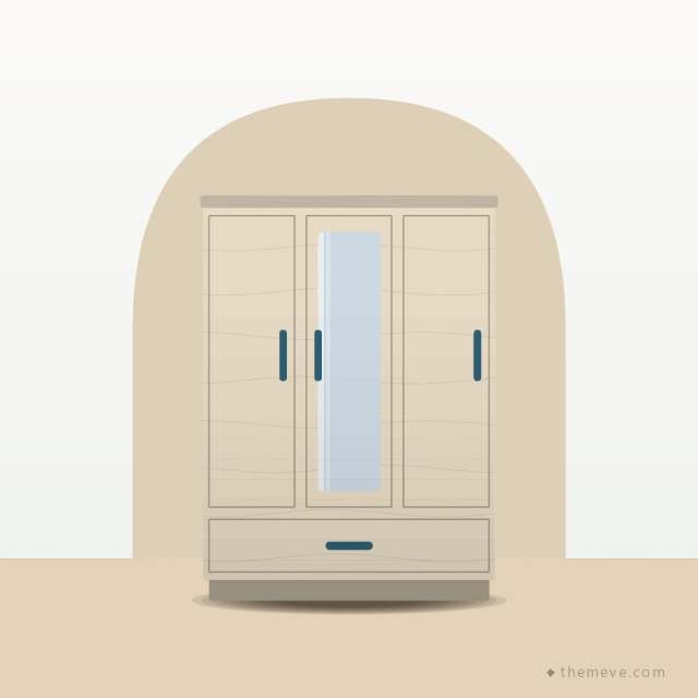 Three-door Wardrobe with Mirror