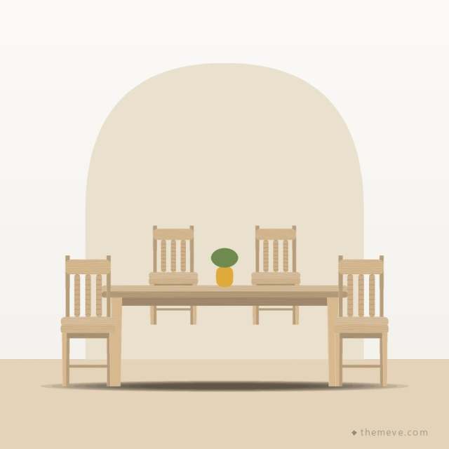 Four-Seater Dining Set — Oak
