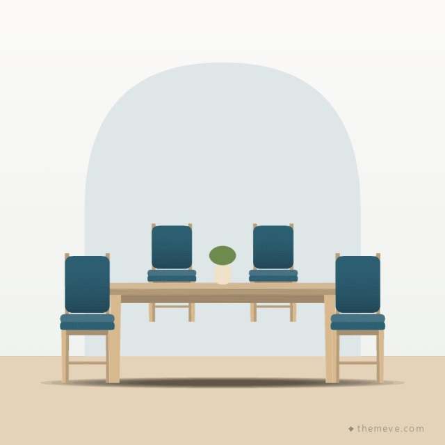 Six-Seater Dining Set — Teal Seats