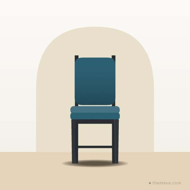 Padded Dining Chair — Teal