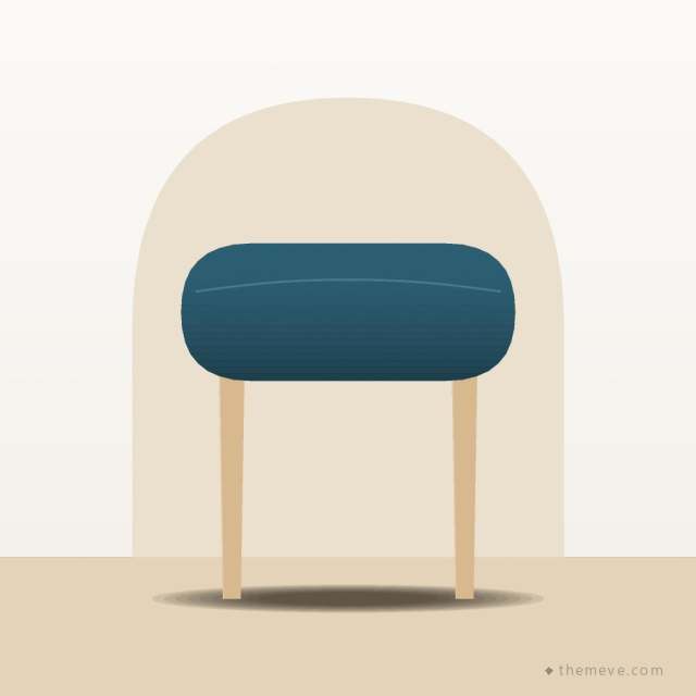 Pouf Stool — Teal