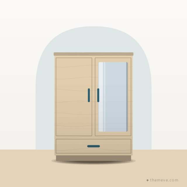 Two-door Wardrobe — Birch
